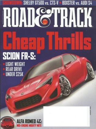 ROAD & TRACK 2011 AUG - ALFA TZ3 & 4C, GT500 v CTS-Z, BOPXSTER SPYDER v S4-Q